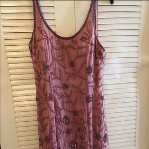 Silk Embroidered Evening Gown